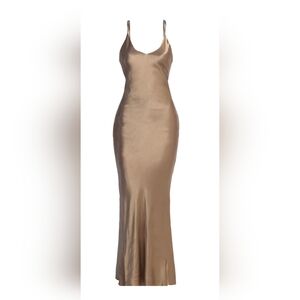 JLuxlabel Elegant Bronze Satin Slip Dress. NWT!!